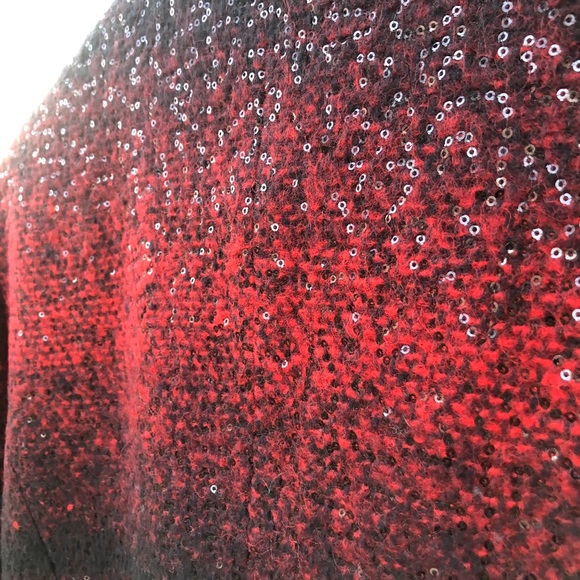 Gas Jeans Blazer Wool Blend Sequin Knit Zip | L - Picture 13 of 13